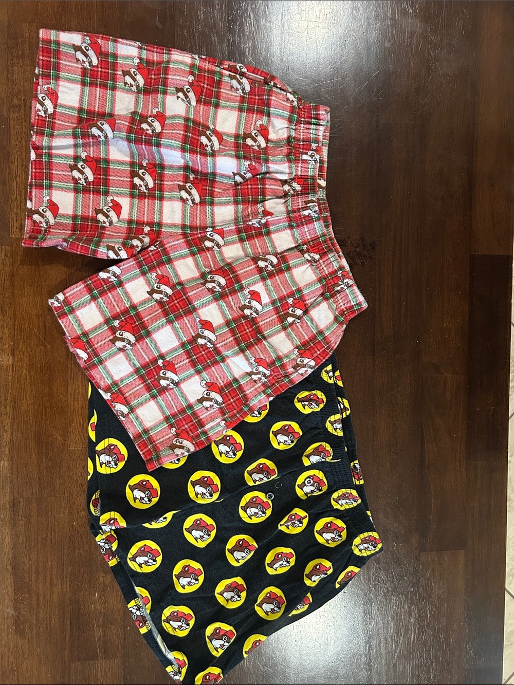 Buccees boxer/shorts Red Plaid and black logo - Set of 2